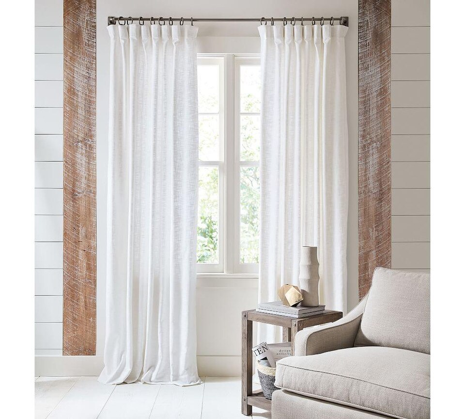 Seaton Textured Curtain White Pottery Barn Australia